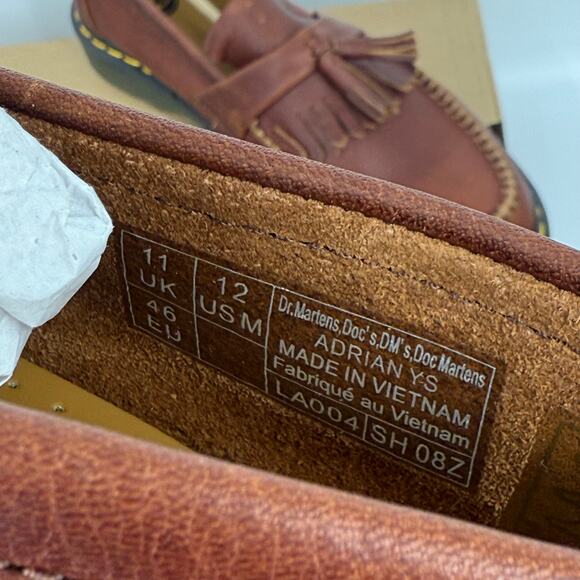 Dr. Martens Men's Adrian YS Cashew Ambassador Tassel Loafers Sz US12M EU46 Brown - Picture 2 of 7